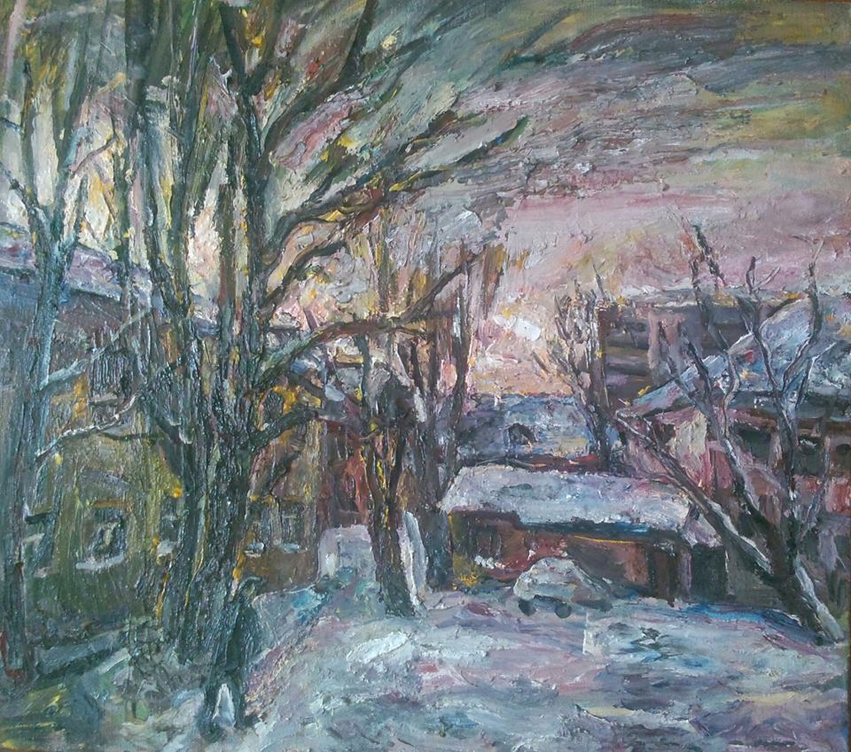 Natalya Moiseeva "January evening", oil on canvas, 90 * 80, 2016